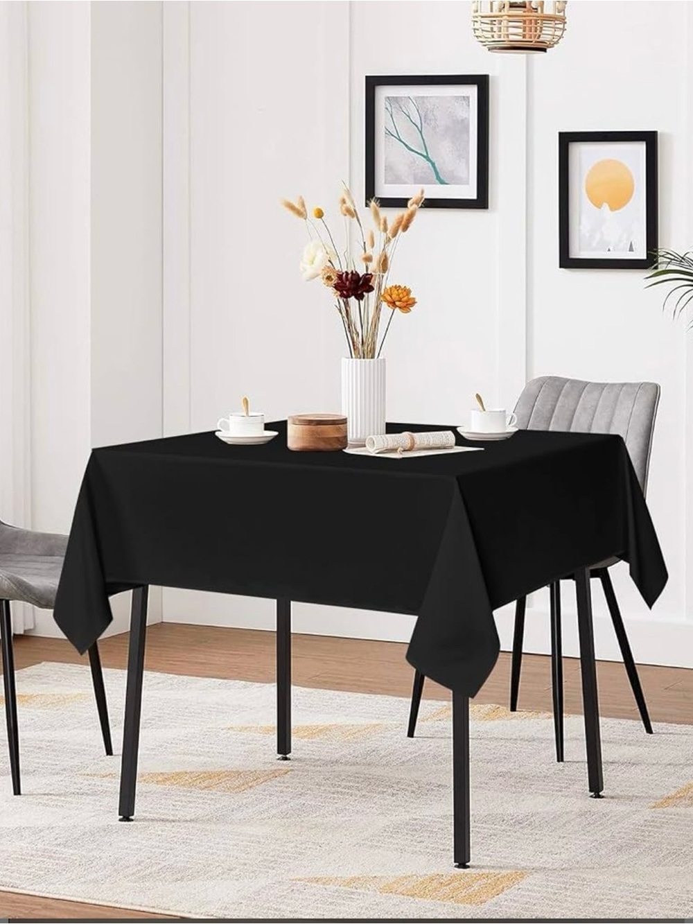 Black Tablecloth for Dining Table - 60x60